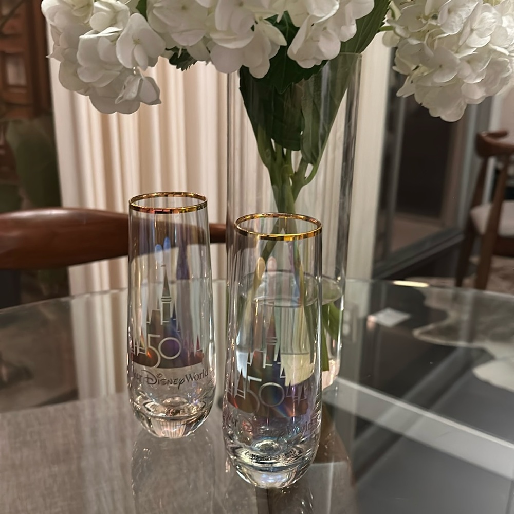 NWOB Disney 50th Anniversary Champagne Flutes